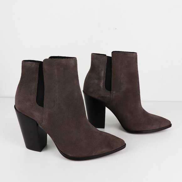 All Saints Senta Chelsea Bootie Suede in Mink Grey - Picture 4 of 7